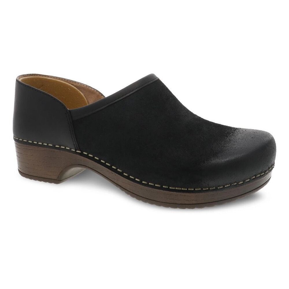 NEW Dansko Brenna Clog in Burnished Black Suede NIB Boho, Comfort, Casual